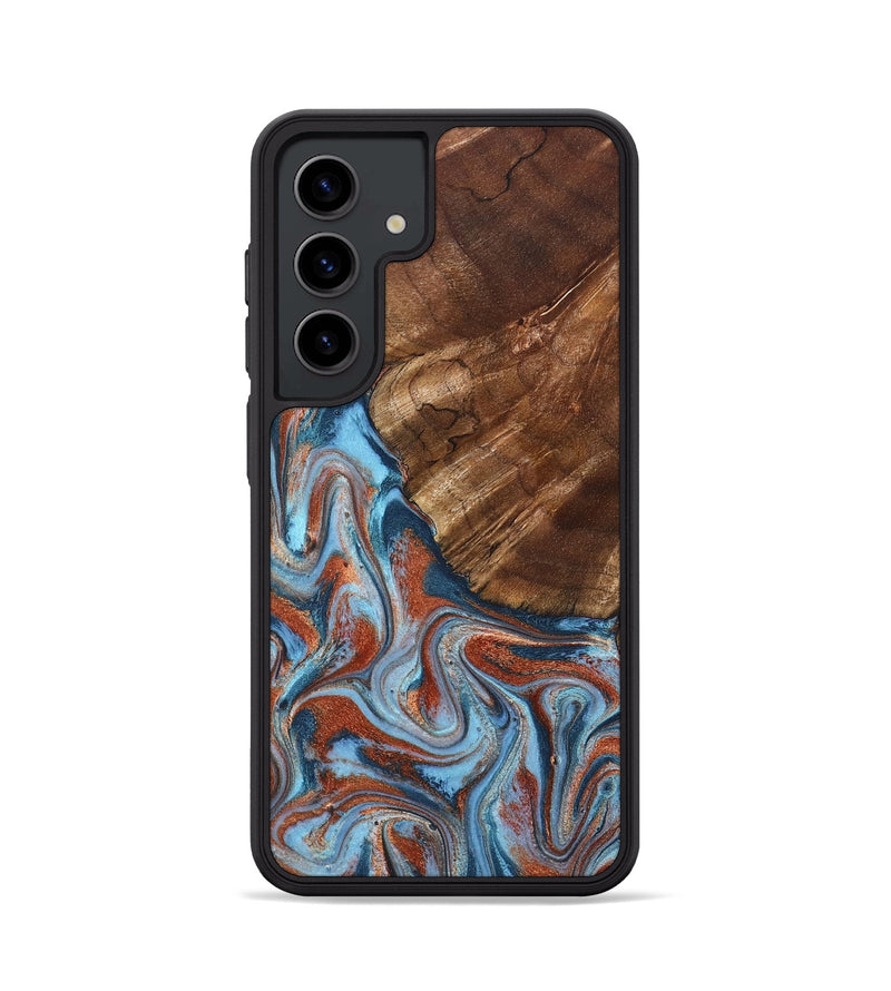 Galaxy S24 Wood Phone Case - Iker (Teal & Gold, 827063)