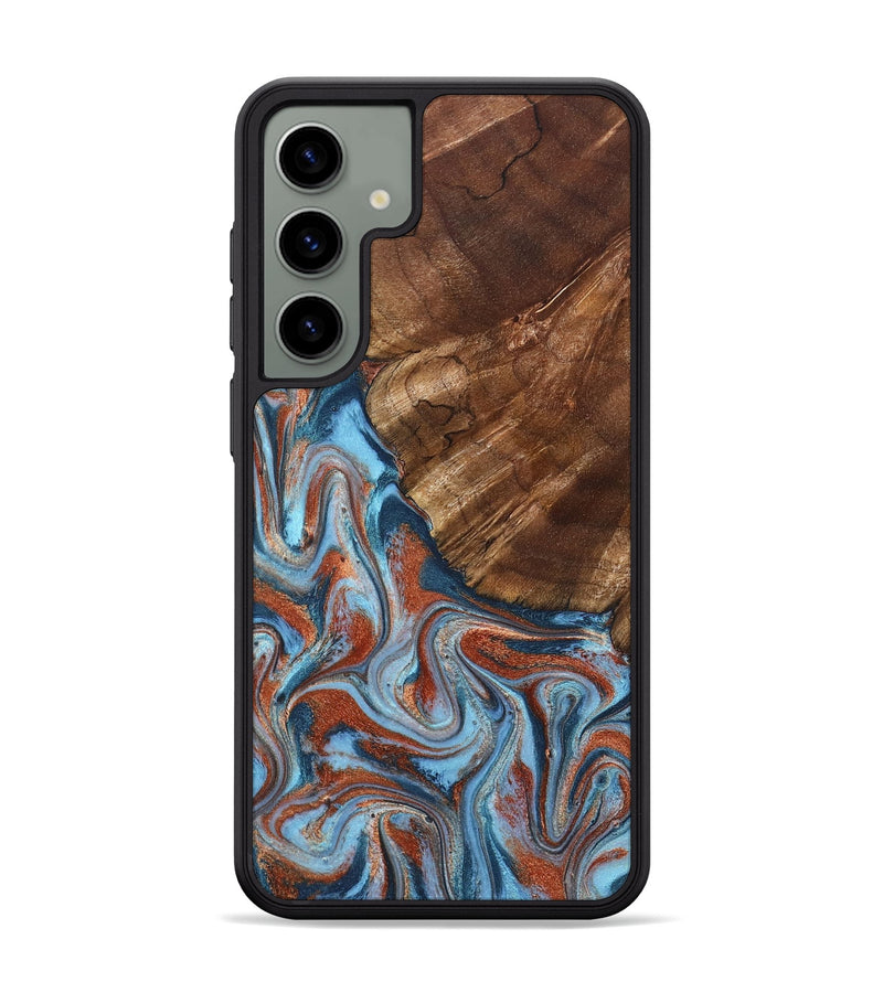 Galaxy S24 Plus Wood Phone Case - Iker (Teal & Gold, 827063)