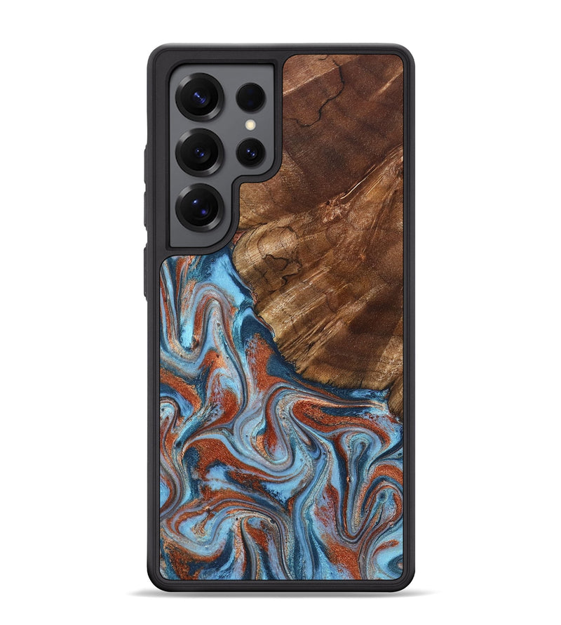 Galaxy S25 Ultra Wood Phone Case - Iker (Teal & Gold, 827063)