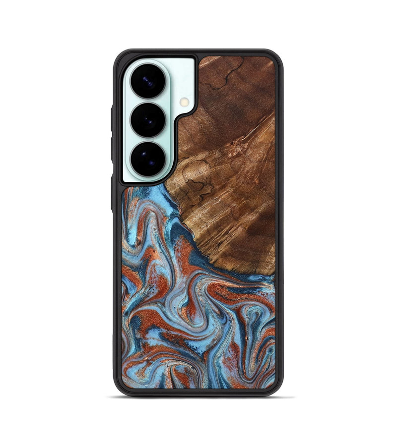 Galaxy S26 Wood Phone Case - Iker (Teal & Gold, 827063)