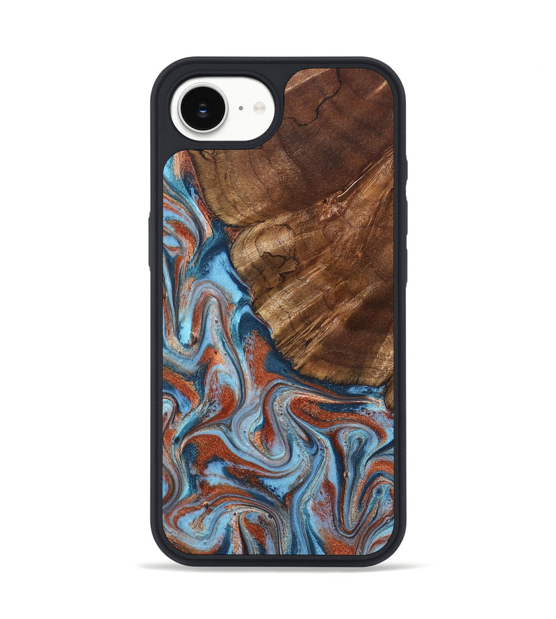 iPhone 17e Wood Phone Case - Iker (Teal & Gold, 827063)