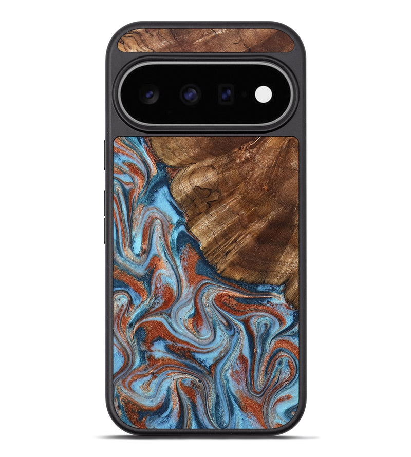 Pixel 11 Pro XL Wood Phone Case - Iker (Teal & Gold, 827063)