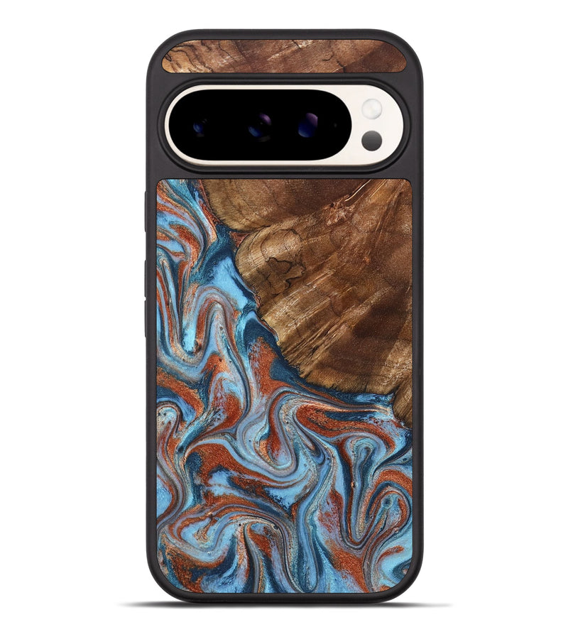 Pixel 9 Pro XL Wood Phone Case - Iker (Teal & Gold, 827063)