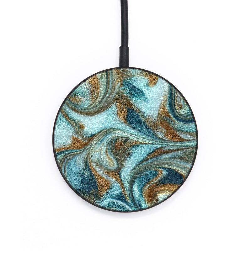 Circle ResinArt Wireless Charger - Arron (Teal & Gold, 827064)