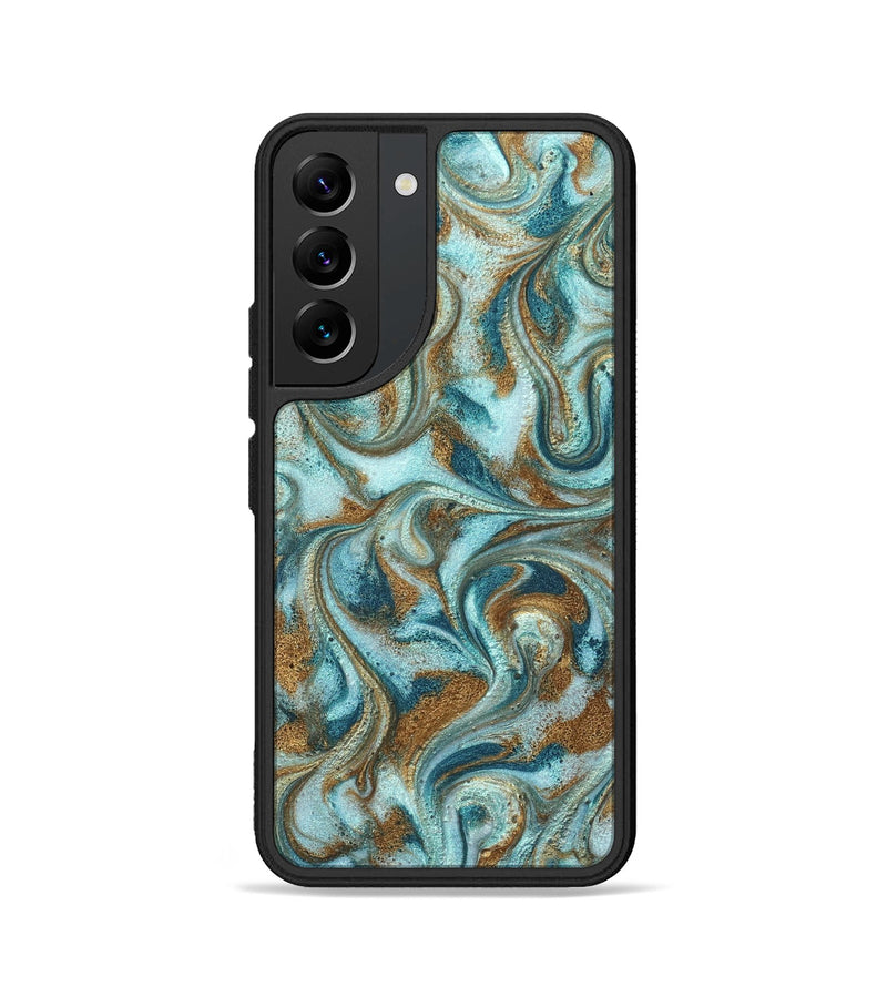 Galaxy S22 ResinArt Phone Case - Arron (Teal & Gold, 827064)