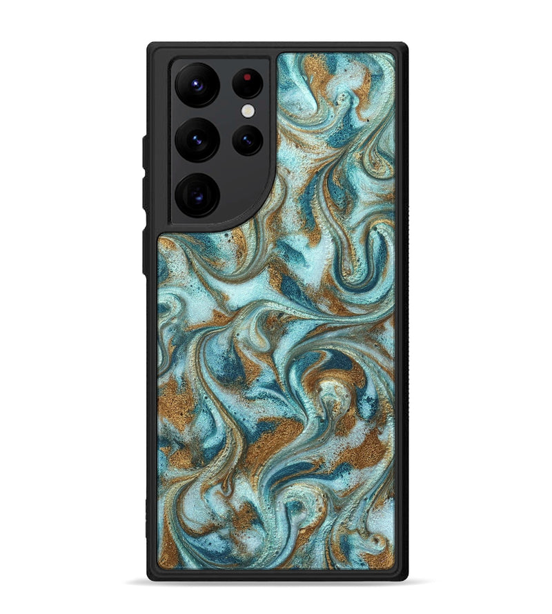 Galaxy S22 Ultra ResinArt Phone Case - Arron (Teal & Gold, 827064)