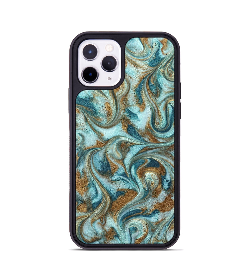 iPhone 11 Pro ResinArt Phone Case - Arron (Teal & Gold, 827064)