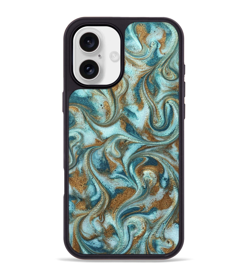 iPhone 16 Plus ResinArt Phone Case - Arron (Teal & Gold, 827064)
