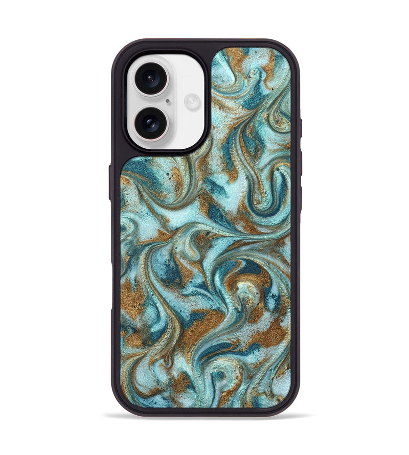iPhone 17 ResinArt Phone Case - Arron (Teal & Gold, 827064)
