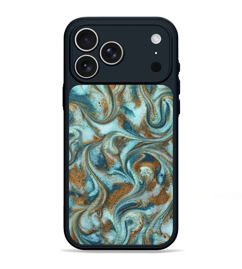 iPhone 17 Pro Max ResinArt Phone Case - Arron (Teal & Gold, 827064)