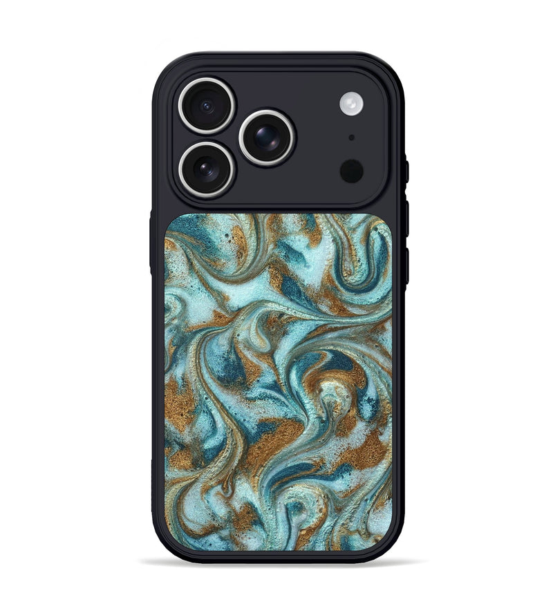 iPhone 17 Pro ResinArt Phone Case - Arron (Teal & Gold, 827064)