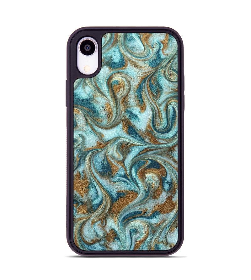 iPhone Xr ResinArt Phone Case - Arron (Teal & Gold, 827064)