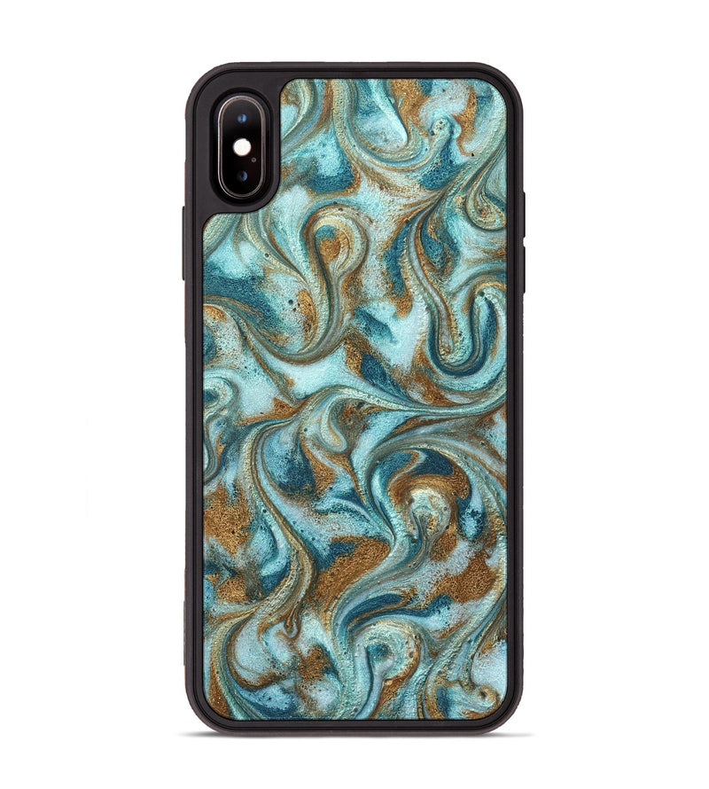 iPhone Xs Max ResinArt Phone Case - Arron (Teal & Gold, 827064)