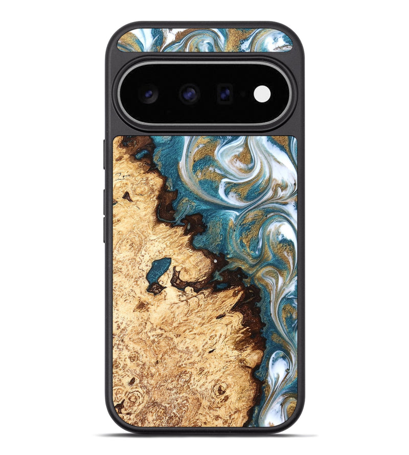 Pixel 11 Pro XL Wood Phone Case - Isis (Teal & Gold, 827066)