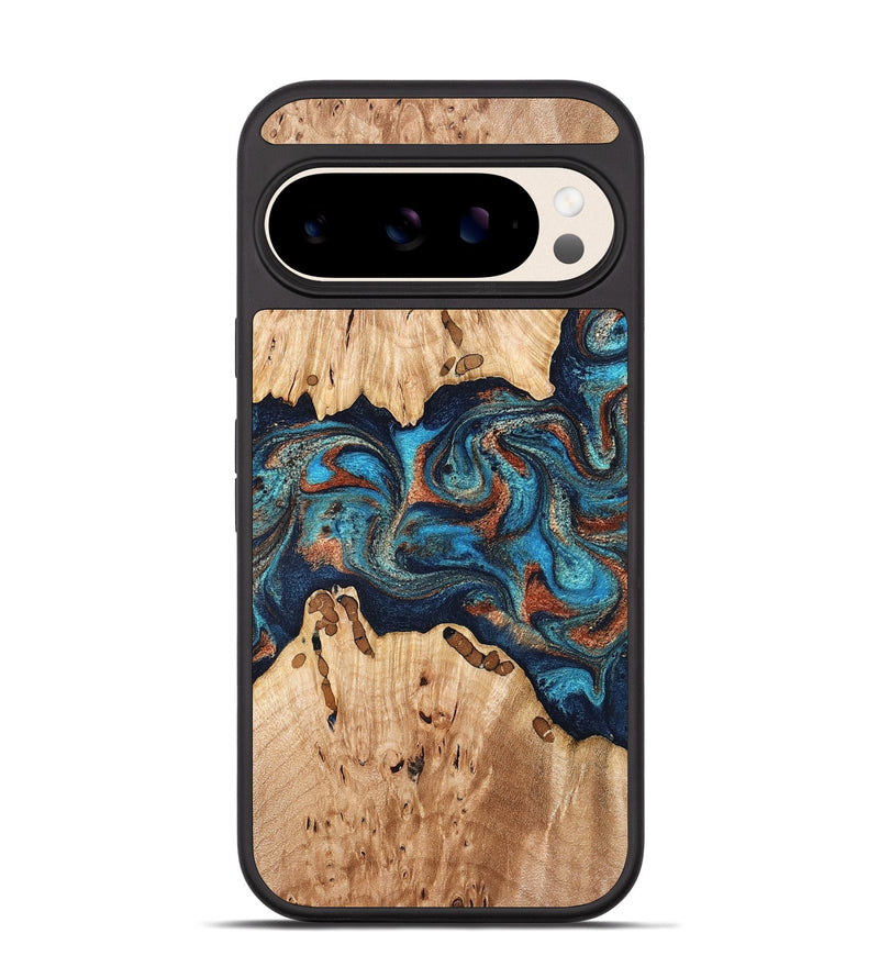 Pixel 10 Wood Phone Case - Olen (Teal & Gold, 827067)