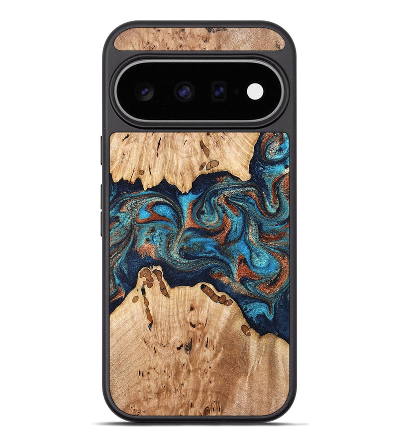 Pixel 11 Pro XL Wood Phone Case - Olen (Teal & Gold, 827067)