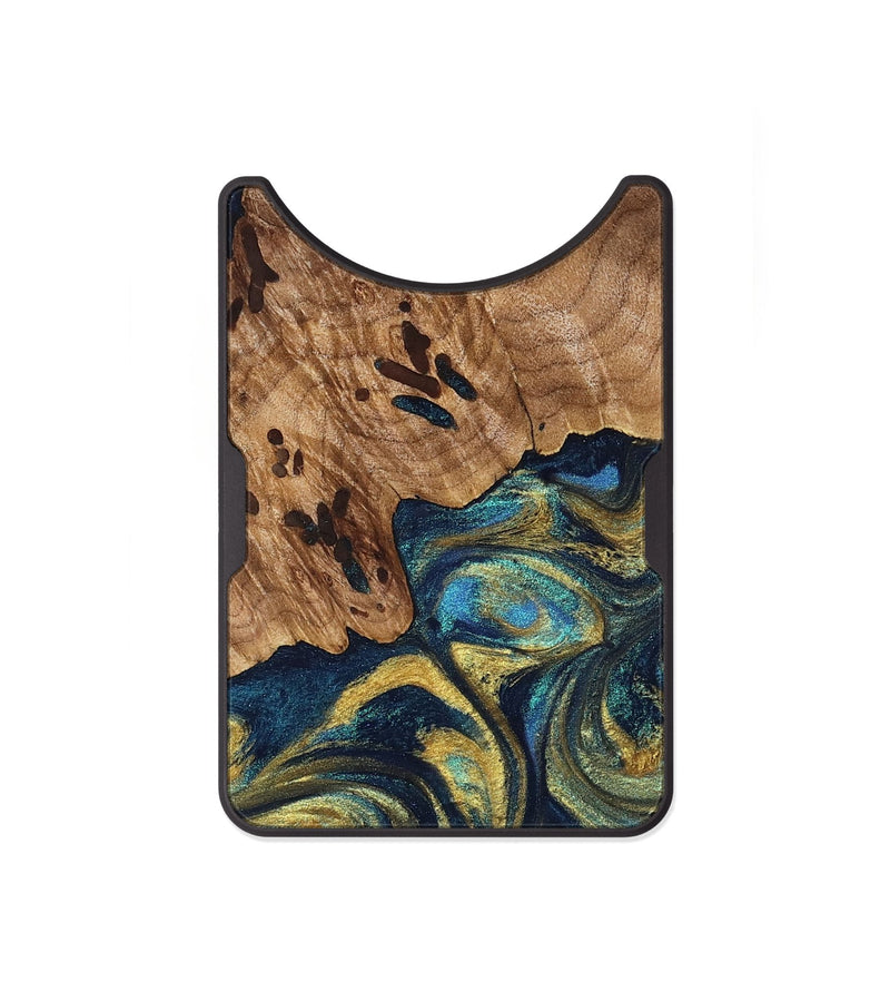 Alloy Wood Wallet - Mariana (Teal & Gold, 827068)