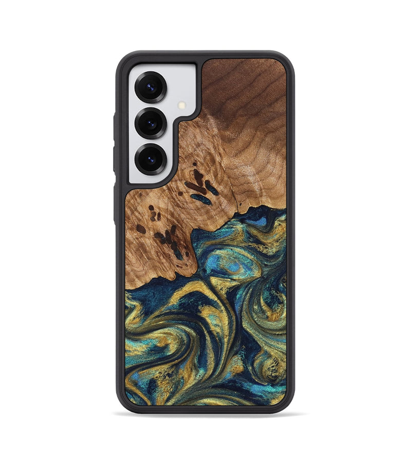 Galaxy S25 Wood Phone Case - Mariana (Teal & Gold, 827068)