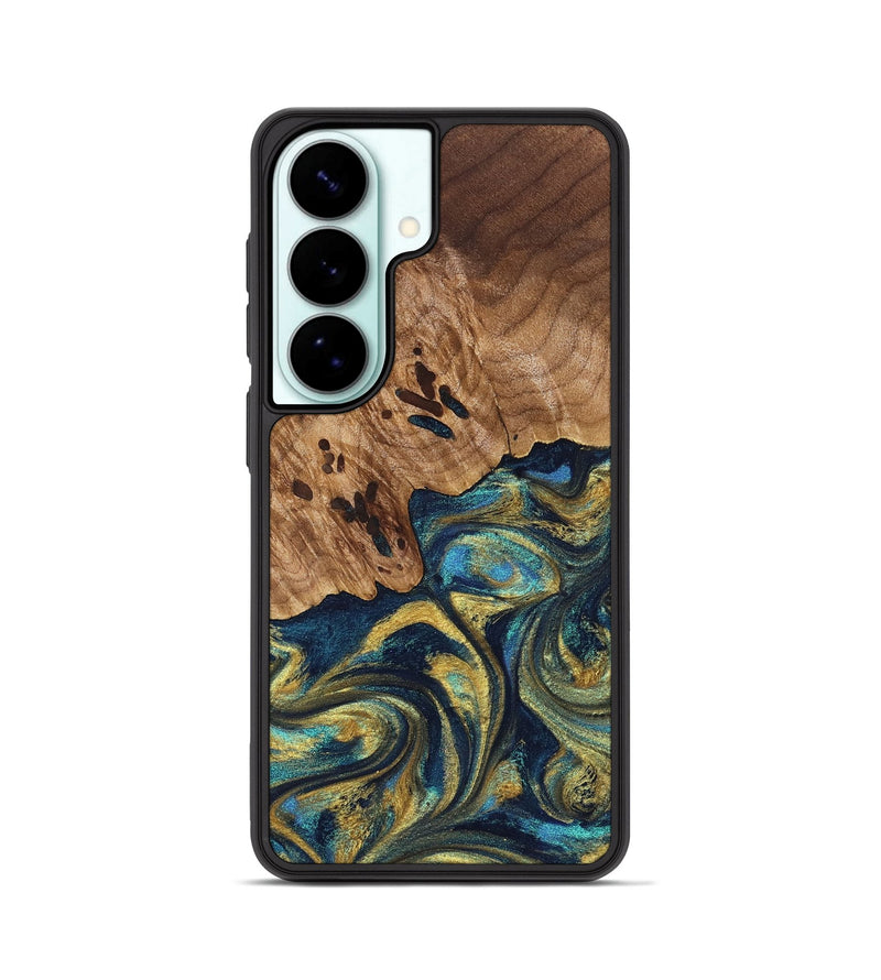 Galaxy S26 Wood Phone Case - Mariana (Teal & Gold, 827068)