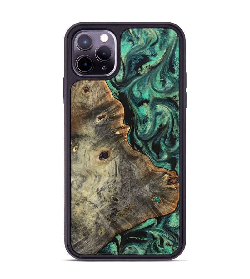 iPhone 11 Pro Max Wood Phone Case - Gena (Green, 827069)