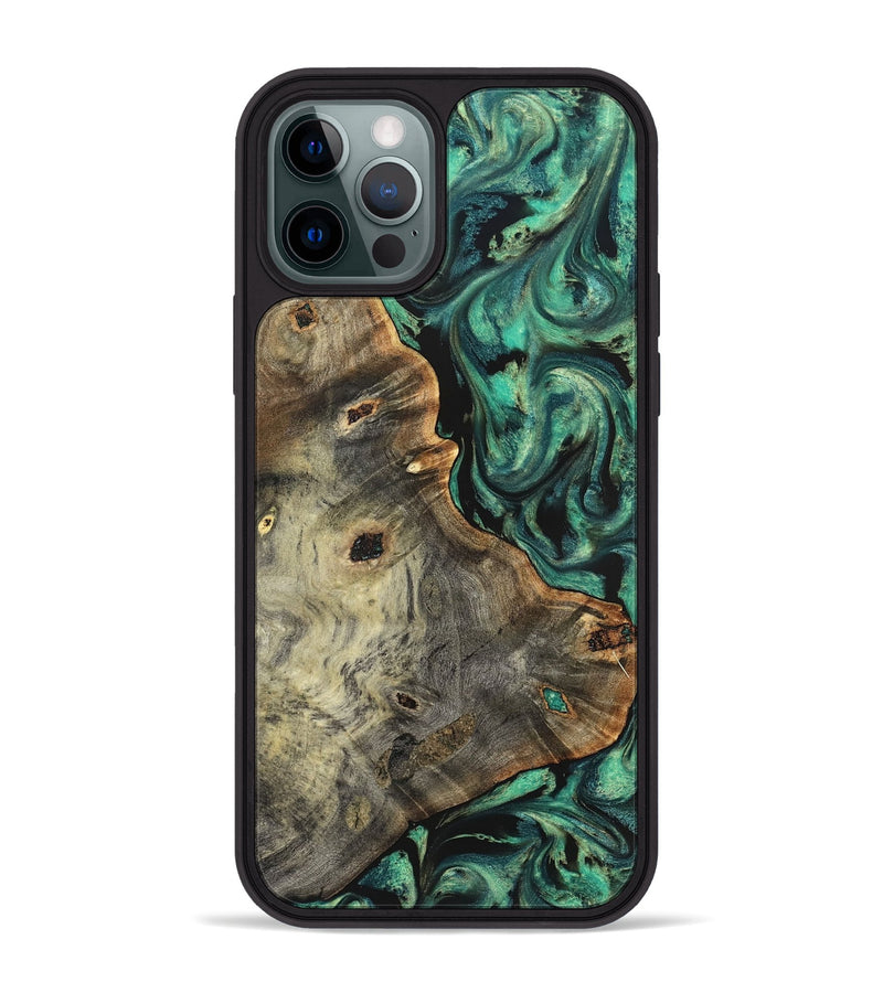 iPhone 12 Pro Max Wood Phone Case - Gena (Green, 827069)