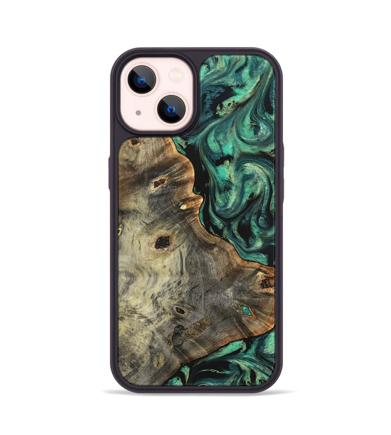 iPhone 14 Wood Phone Case - Gena (Green, 827069)