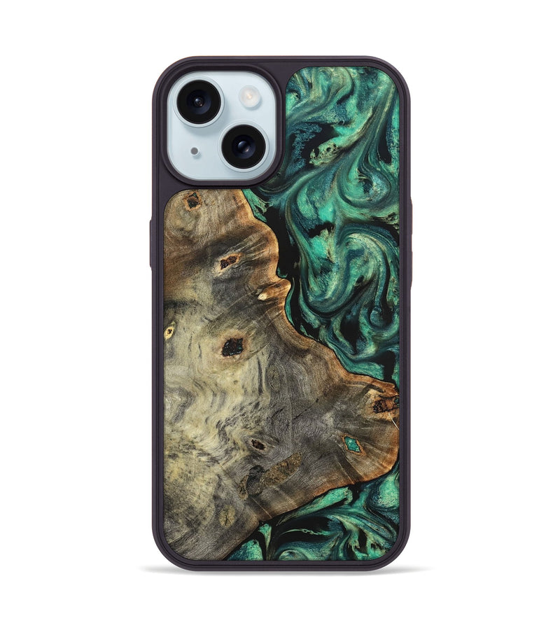 iPhone 15 Wood Phone Case - Gena (Green, 827069)
