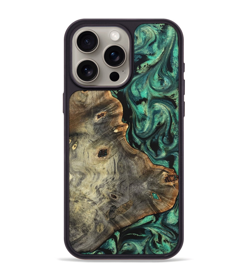 iPhone 15 Pro Max Wood Phone Case - Gena (Green, 827069)