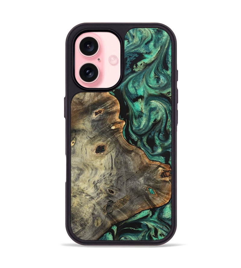 iPhone 16 Wood Phone Case - Gena (Green, 827069)