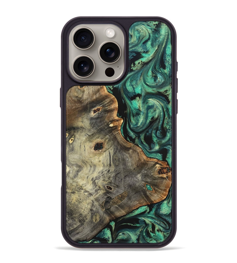 iPhone 16 Pro Max Wood Phone Case - Gena (Green, 827069)