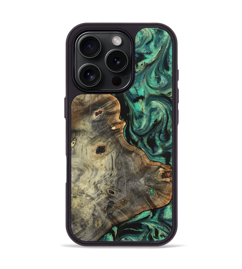 iPhone 16 Pro Wood Phone Case - Gena (Green, 827069)