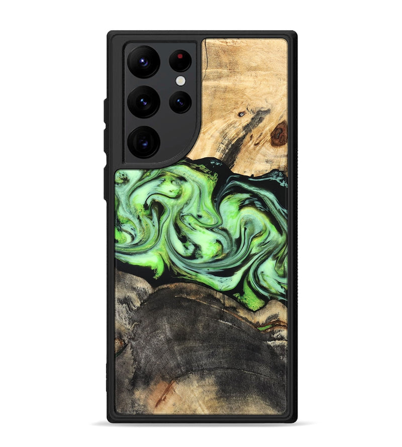 Galaxy S22 Ultra Wood Phone Case - Moshe (Green, 827070)