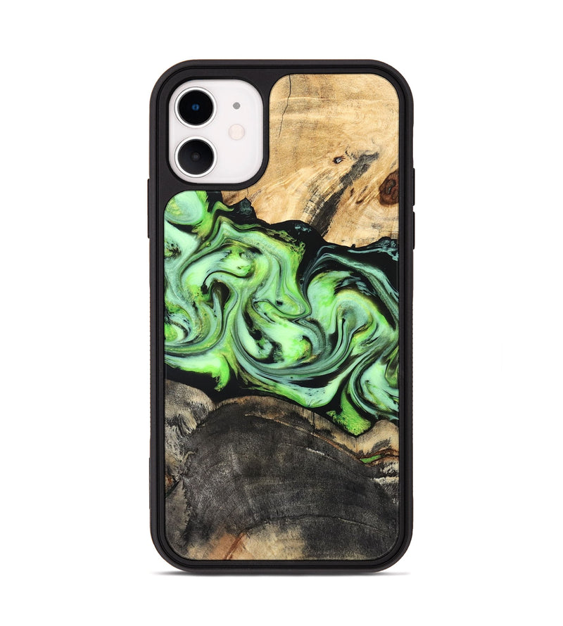 iPhone 11 Wood Phone Case - Moshe (Green, 827070)