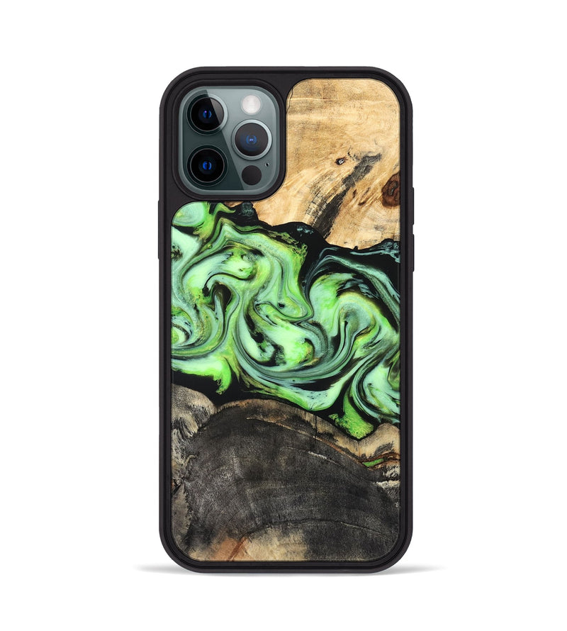 iPhone 12 Pro Wood Phone Case - Moshe (Green, 827070)