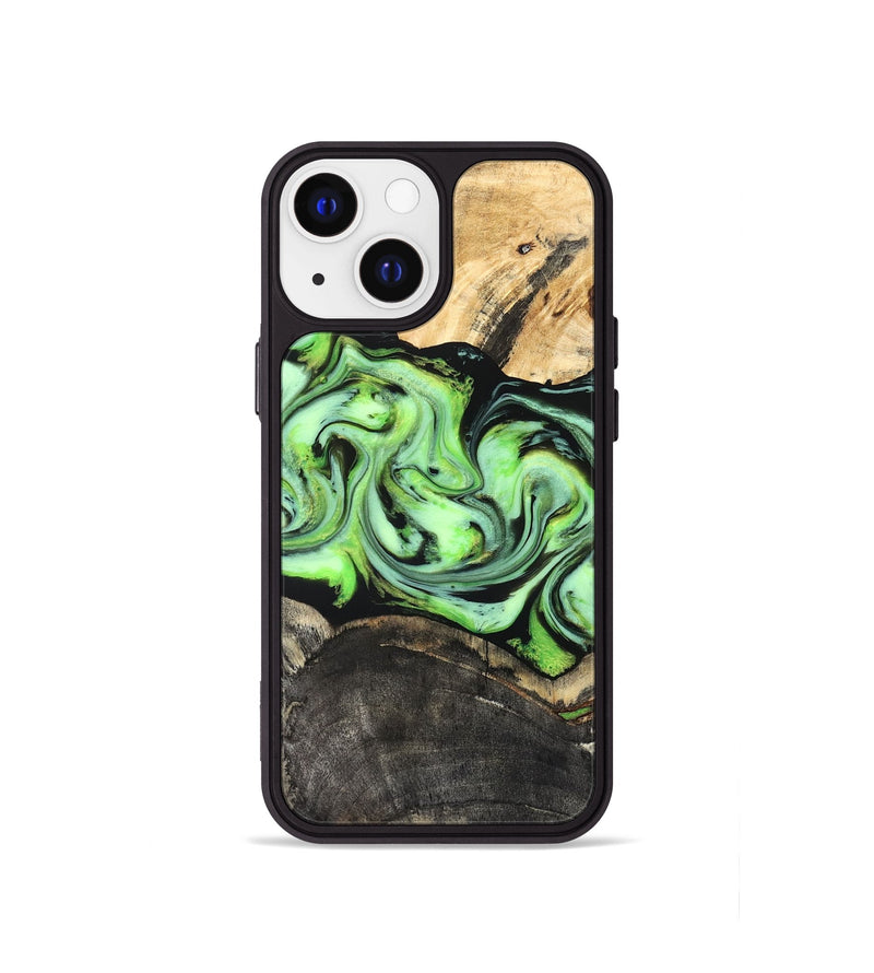 iPhone 13 mini Wood Phone Case - Moshe (Green, 827070)