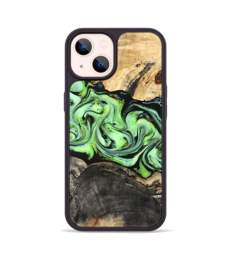 iPhone 14 Wood Phone Case - Moshe (Green, 827070)