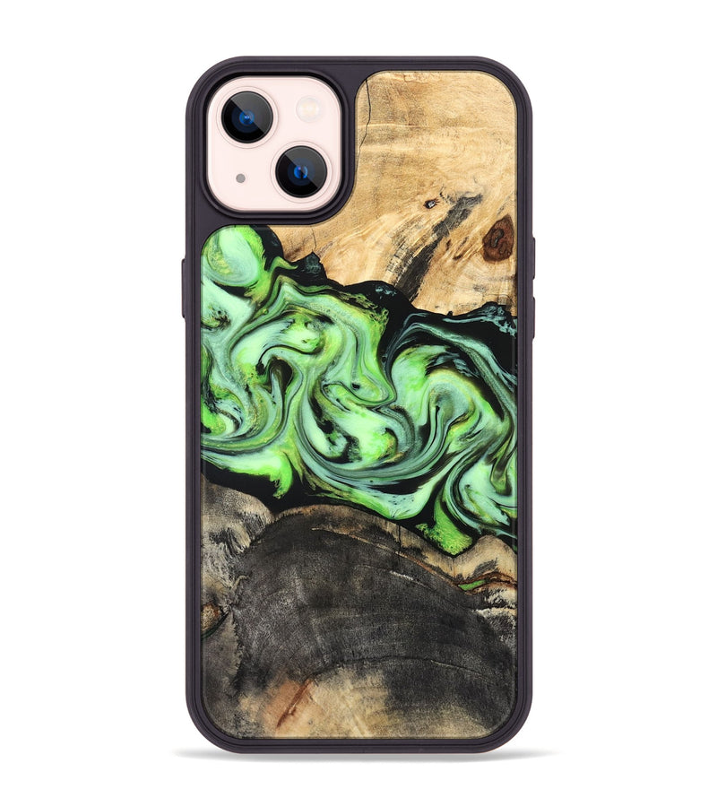 iPhone 14 Plus Wood Phone Case - Moshe (Green, 827070)