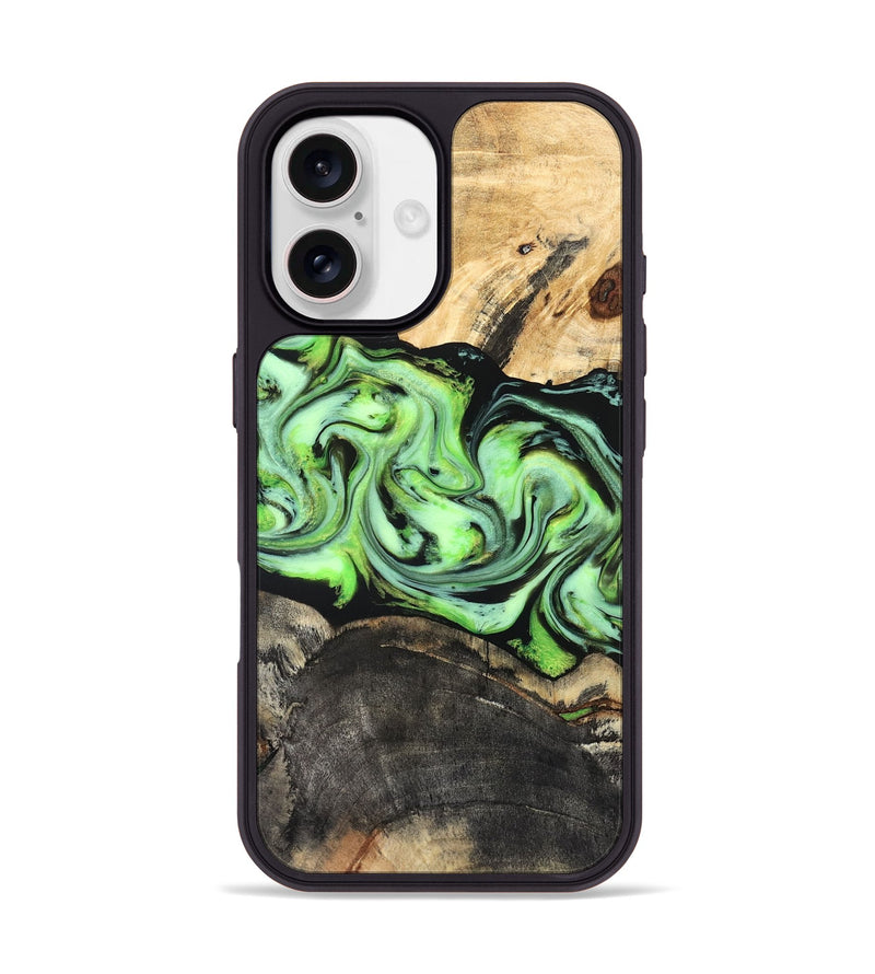 iPhone 17 Wood Phone Case - Moshe (Green, 827070)
