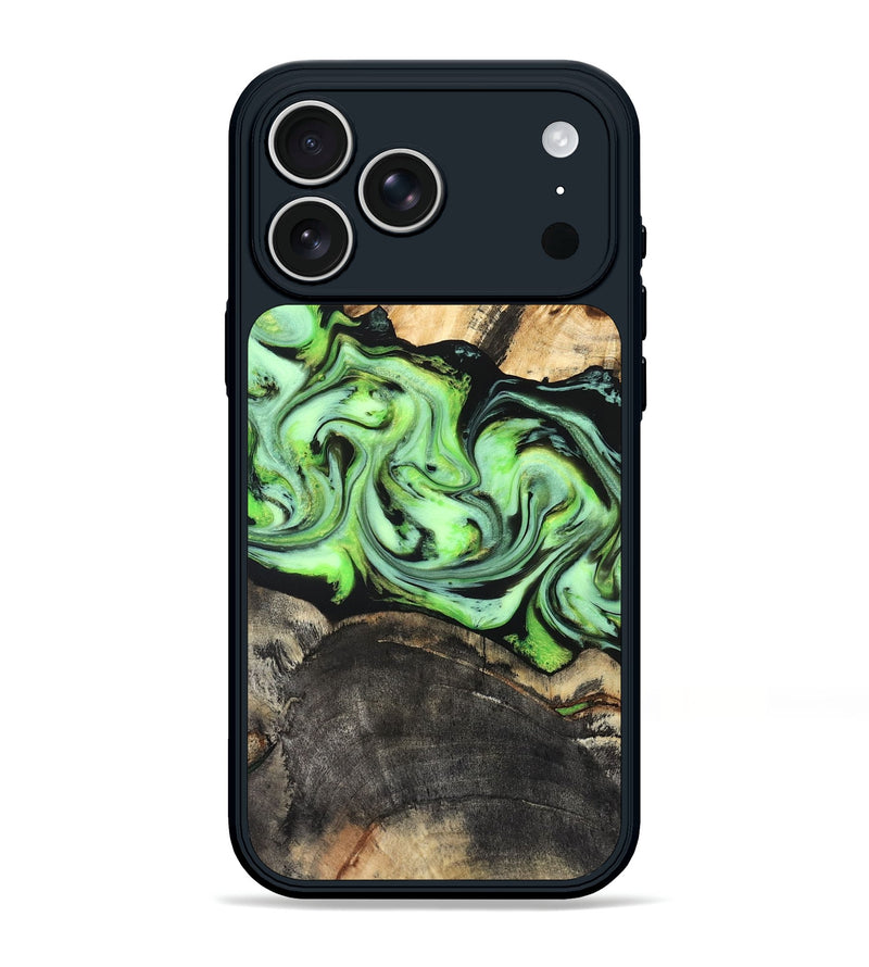 iPhone 17 Pro Max Wood Phone Case - Moshe (Green, 827070)