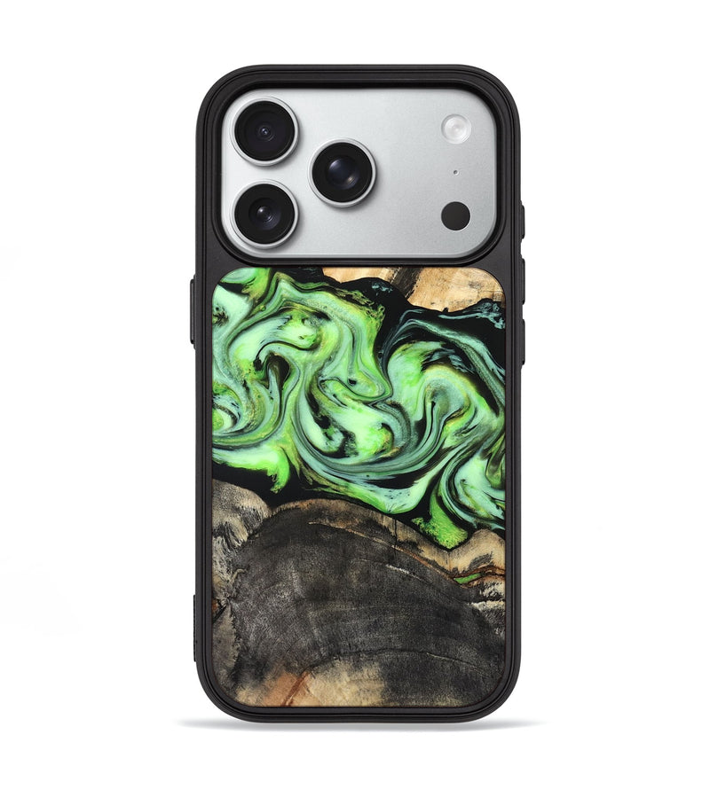 iPhone 18 Pro Wood Phone Case - Moshe (Green, 827070)
