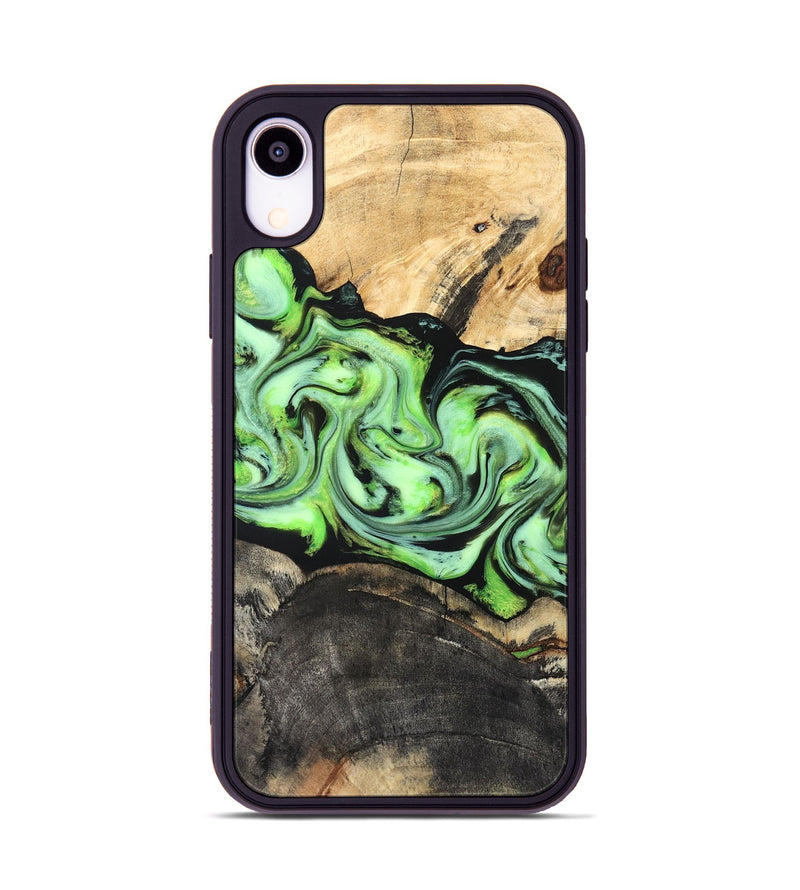 iPhone Xr Wood Phone Case - Moshe (Green, 827070)