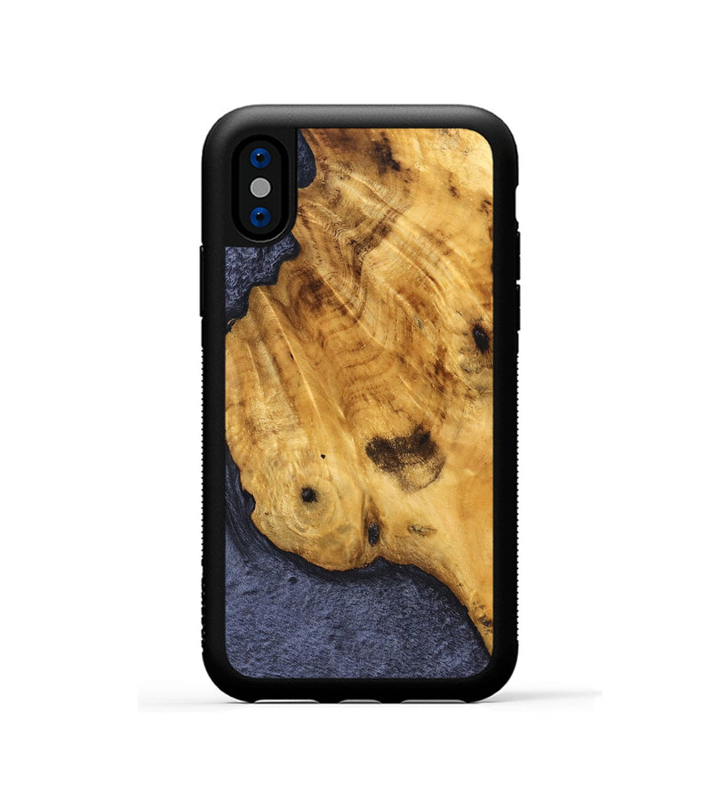 iPhone Xs Wood Phone Case - Green (Wood Burl, 827073)
