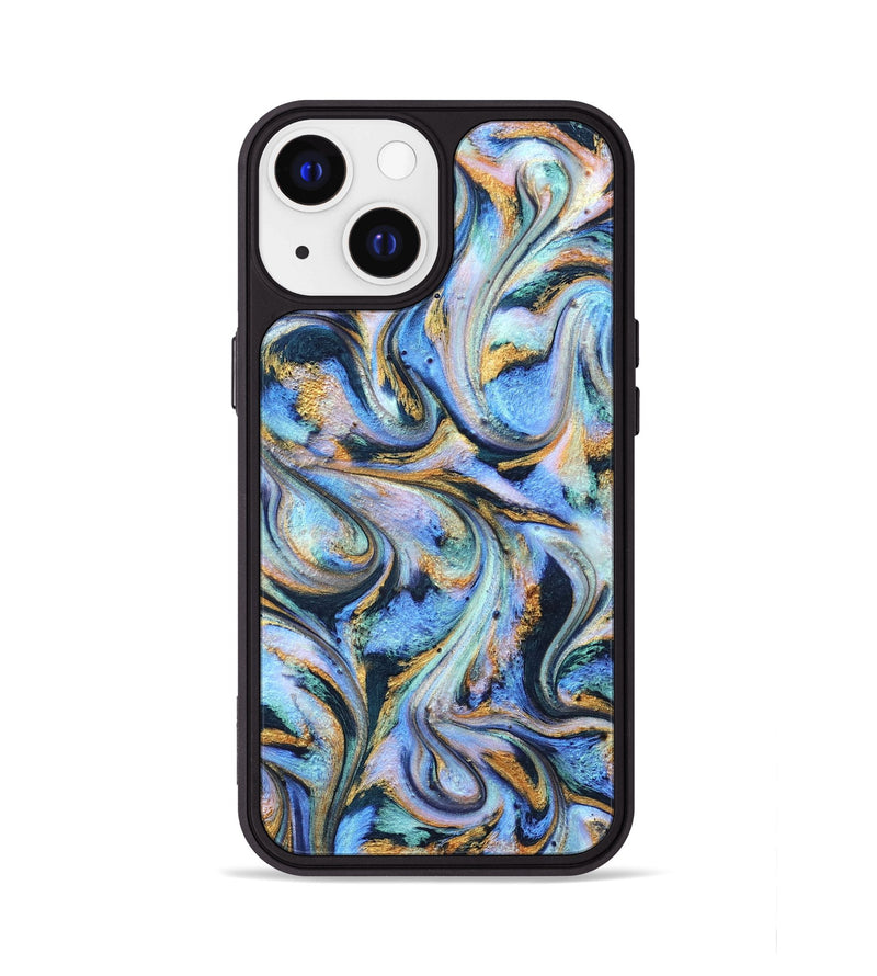 iPhone 13 ResinArt Phone Case - Albin (Teal & Gold, 827085)