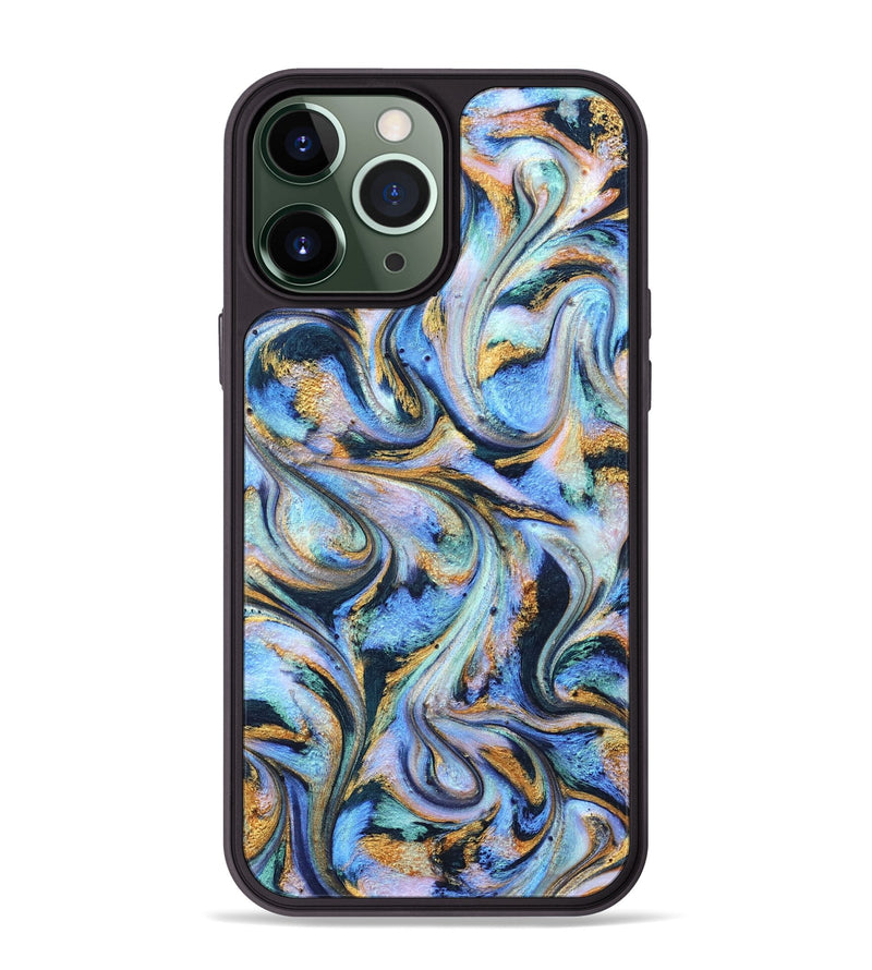 iPhone 13 Pro Max ResinArt Phone Case - Albin (Teal & Gold, 827085)
