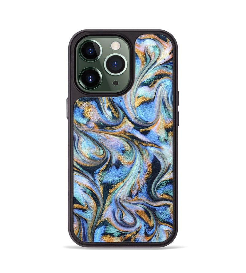 iPhone 13 Pro ResinArt Phone Case - Albin (Teal & Gold, 827085)