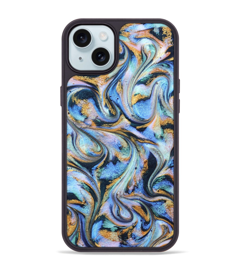 iPhone 15 Plus ResinArt Phone Case - Albin (Teal & Gold, 827085)
