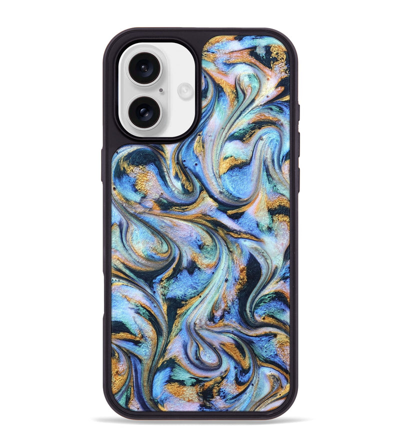 iPhone 16 Plus ResinArt Phone Case - Albin (Teal & Gold, 827085)