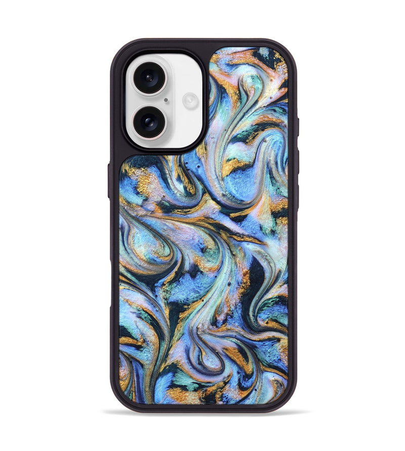 iPhone 17 ResinArt Phone Case - Albin (Teal & Gold, 827085)