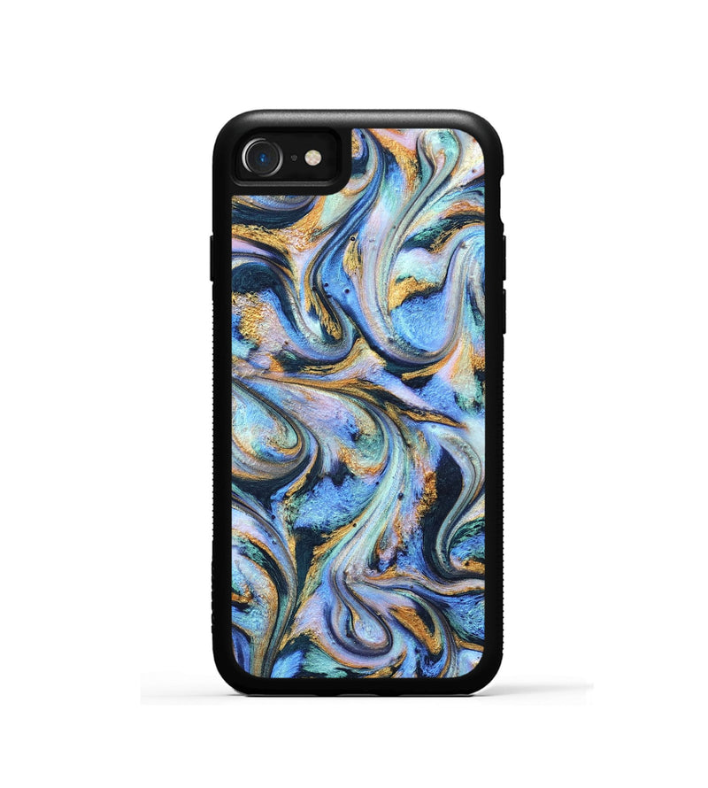 iPhone SE ResinArt Phone Case - Albin (Teal & Gold, 827085)