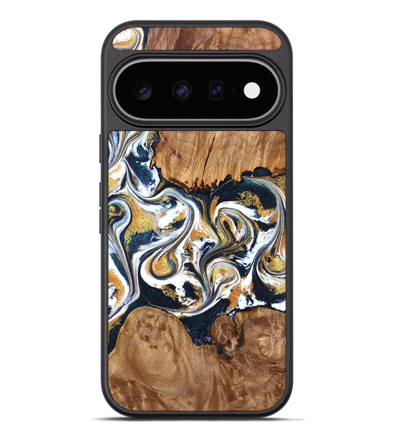 Pixel 11 Pro XL Wood Phone Case - Sanford (Teal & Gold, 827086)